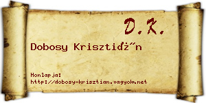 Dobosy Krisztián névjegykártya